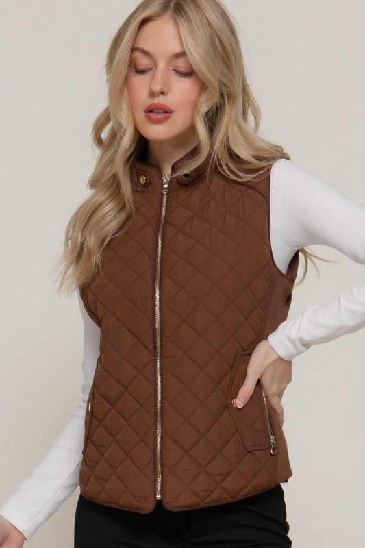 Hannah Quilted Zip-Up Vest