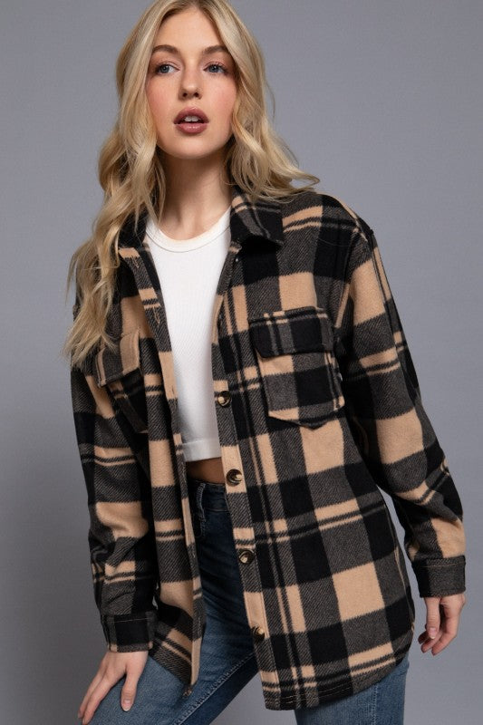 Grace Plaid Fleece Shacket