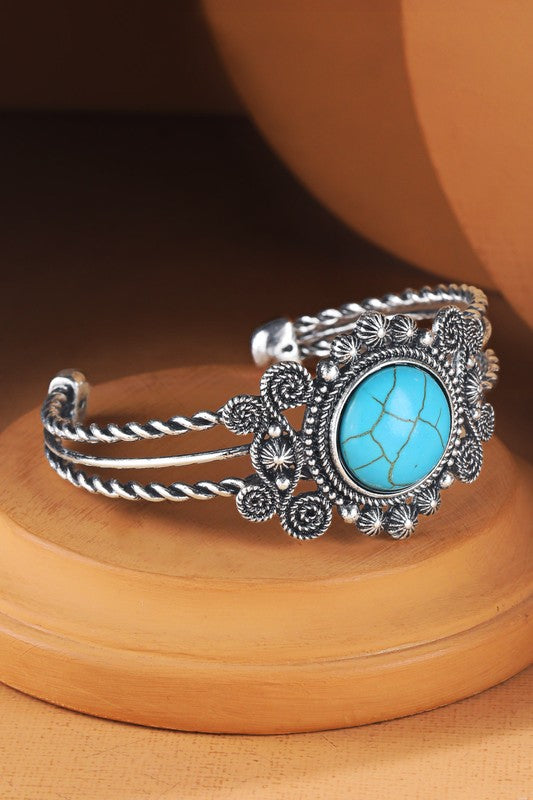 Western Style Stone Cuff Bracelet