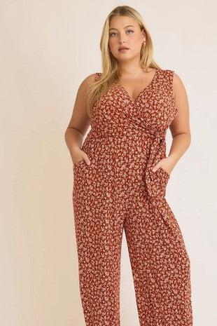 Shawna Floral Tie Waist Jumpsuit