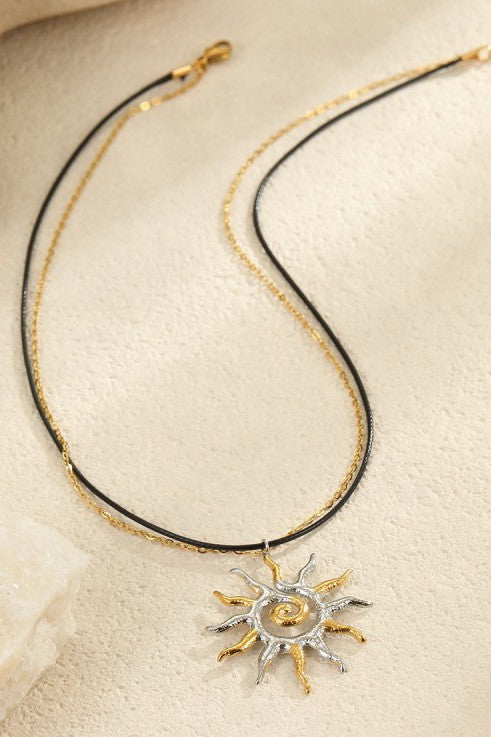 Two-Tone Sun Necklace