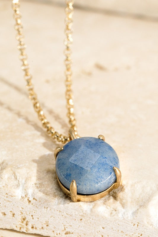 Natural Stone Pendant Necklace