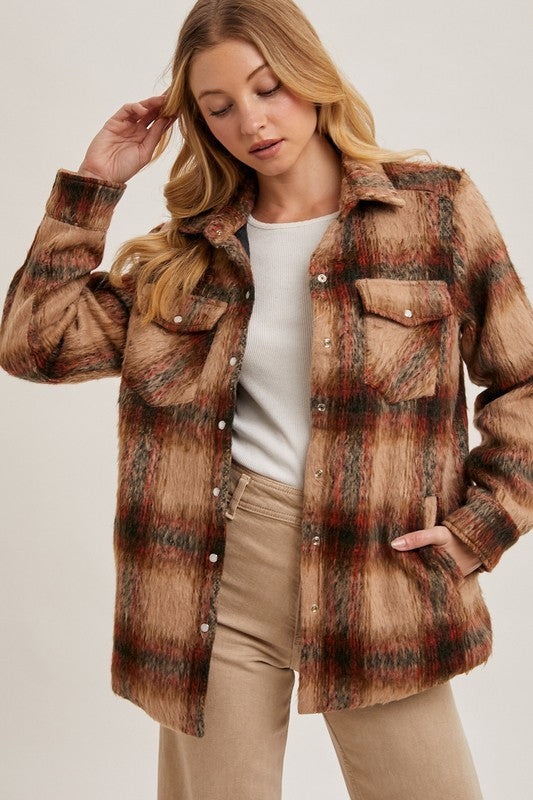 Irina Brushed Plaid Shacket