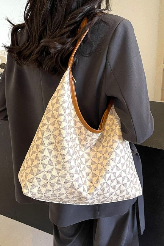 Deana Triangle Print Hobo Bag