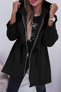Alaina Hooded Drawstring Waist Jacket