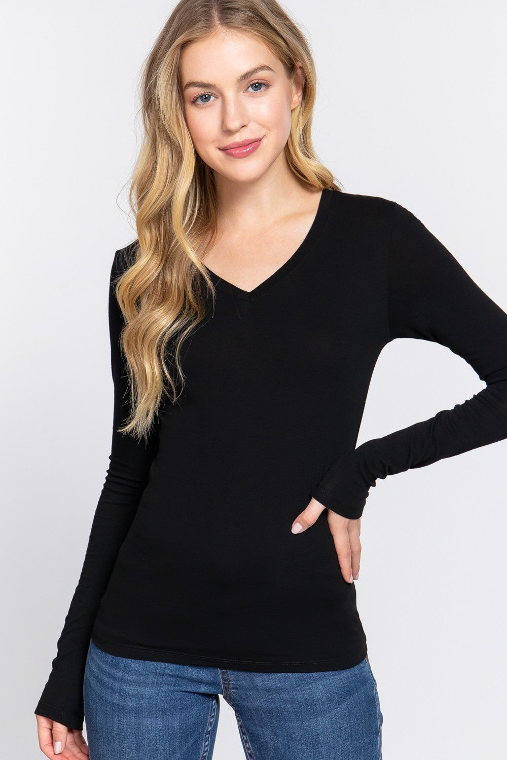 Macy V-Neck Long Sleeve Top
