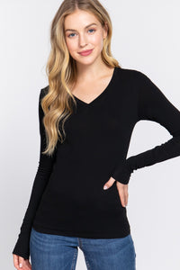 Macy V-Neck Long Sleeve Top