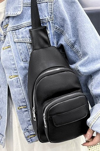 Kaia Vegan Leather Sling Backpack Bag