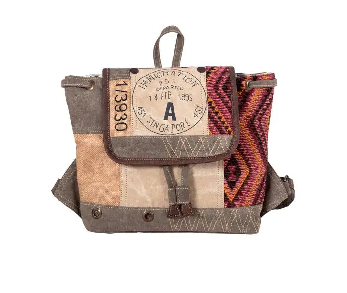 Kourtney Mixed Print Canvas Backpack