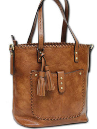 Jessie Vegan Leather Whipstitch Bag