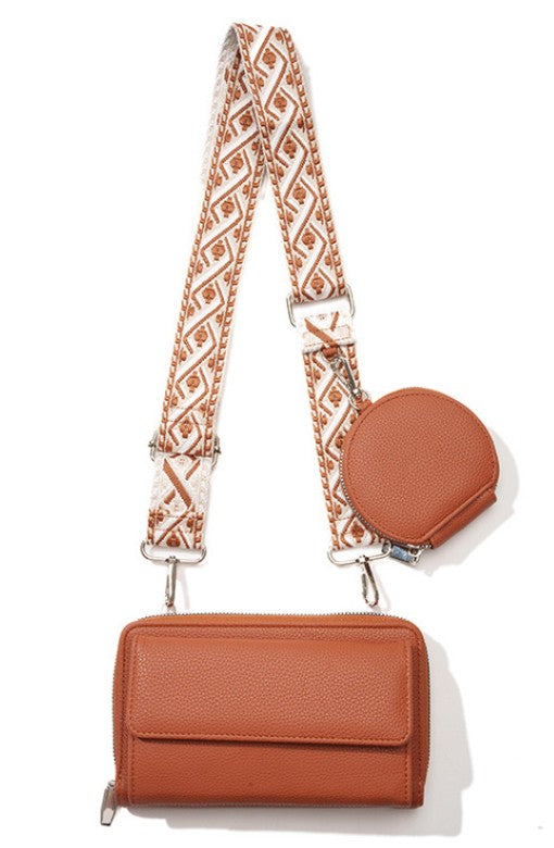 Lucy Patterned Strap Crossbody Bag