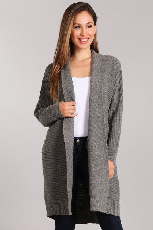 Sofia Wool Blend Cardigan - Charcoal