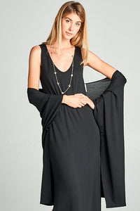 Dahlia Side Slit Maxi Dress - Black