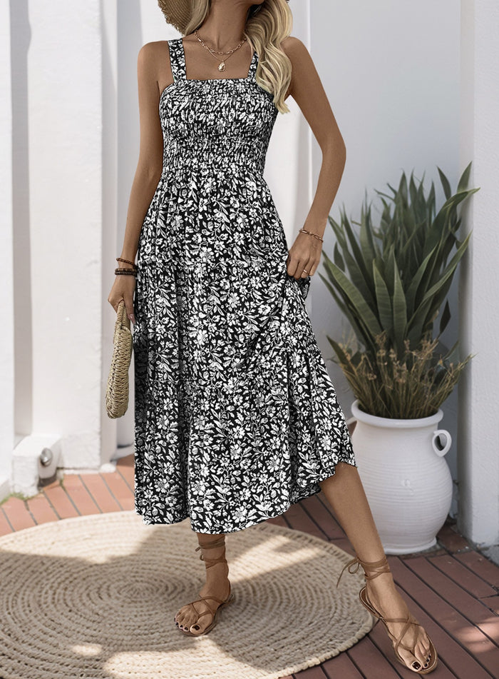 Noelle Smocked Floral Midi Dress