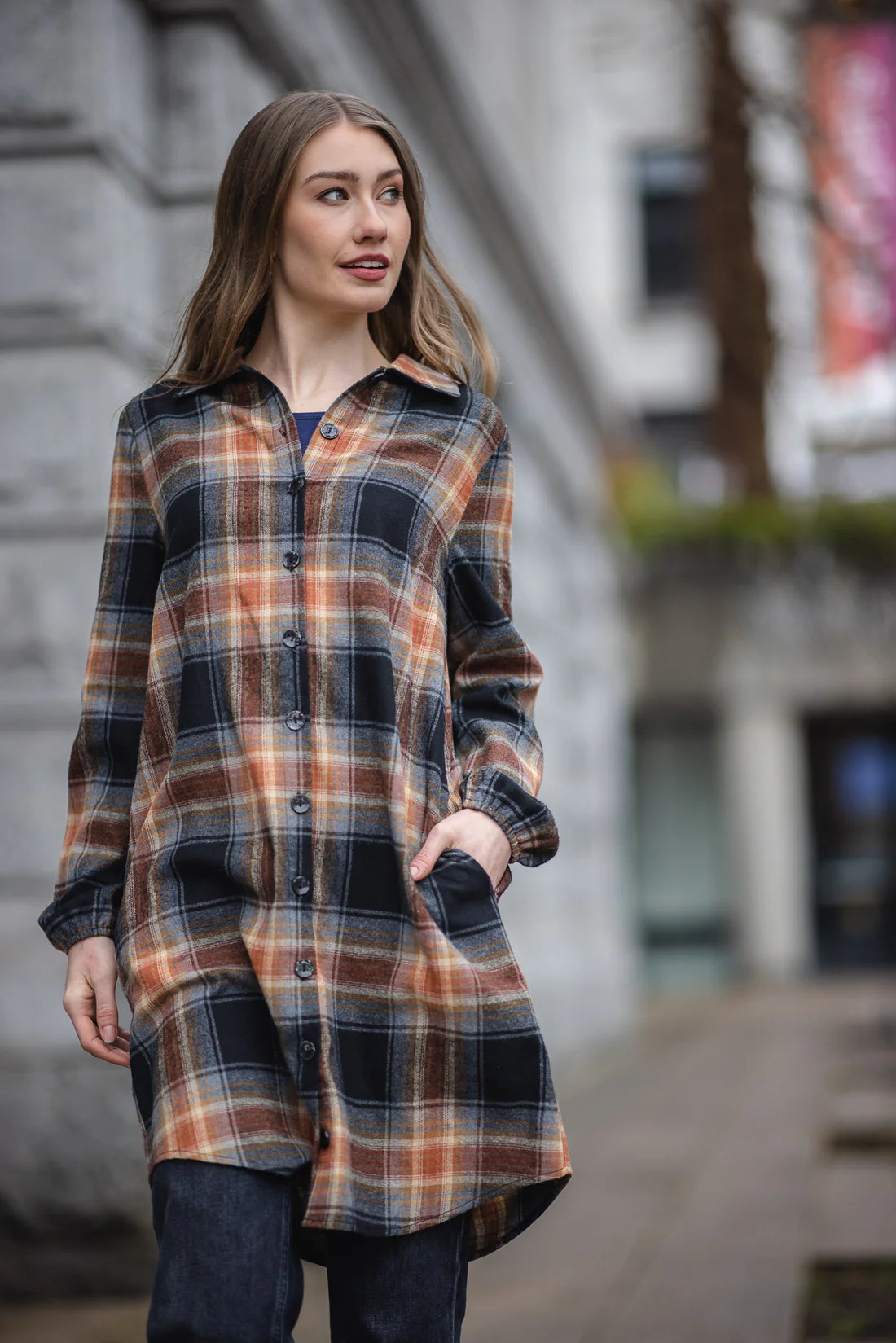 Thelma Plaid Shirtdress