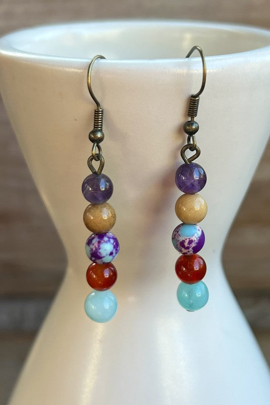 Colorful Beaded Dangle Earrings