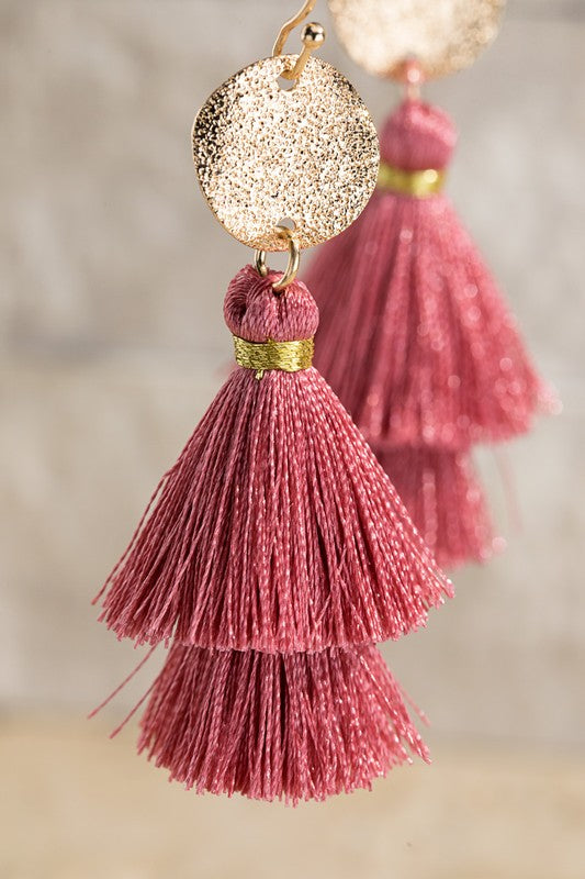 Disc & Tassel Earrings