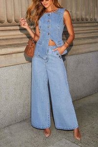 Gwen Denim Vest & Jeans Separates