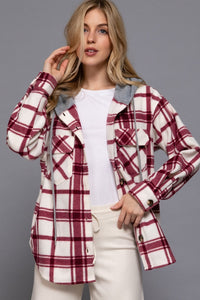 Andrea Plaid Hooded Fleece Jacket