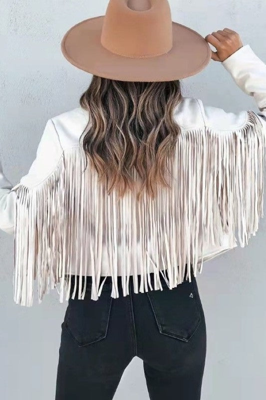 Hanna Faux Suede Fringe Jacket