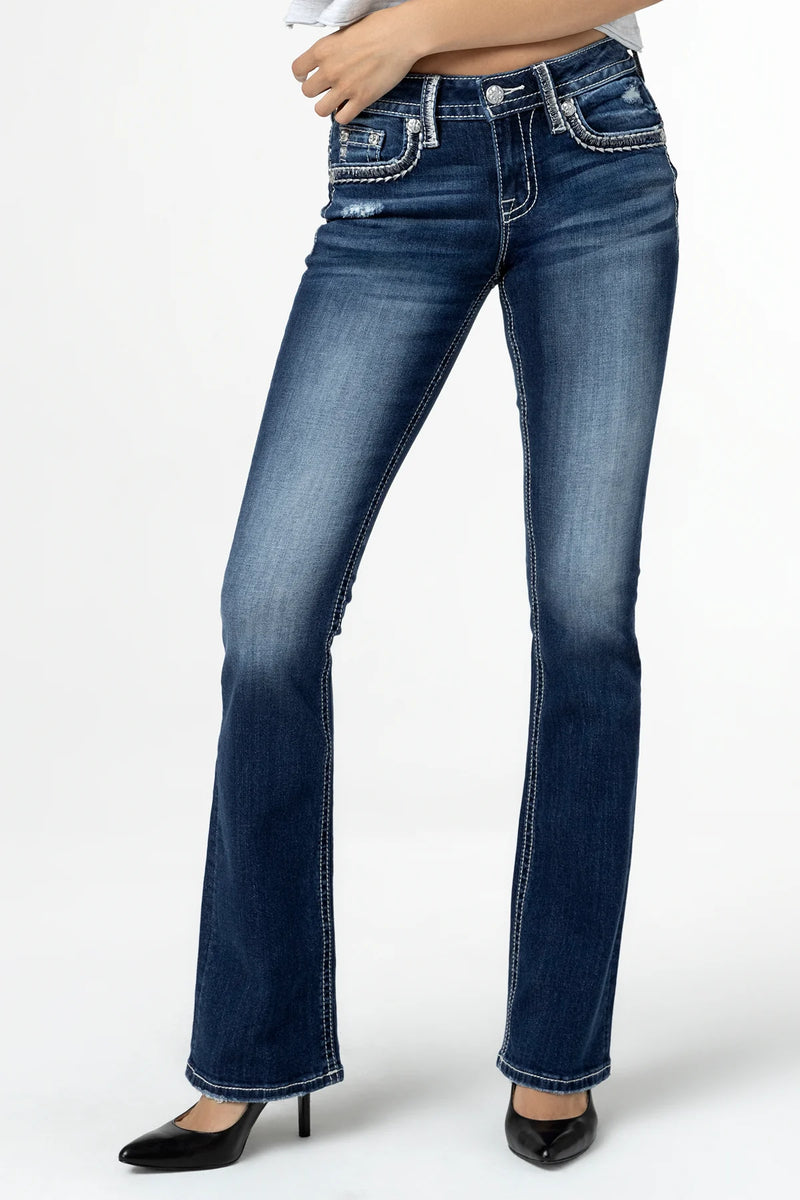 Miss Me Mid Rise Medium Wash Bootcut Jeans