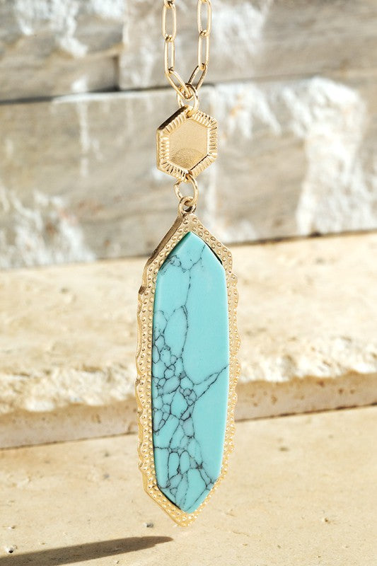 Natural Stone Pendant Necklace