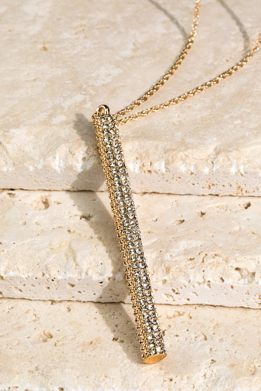 Pave Bar Pendant Necklace & Earring Separates