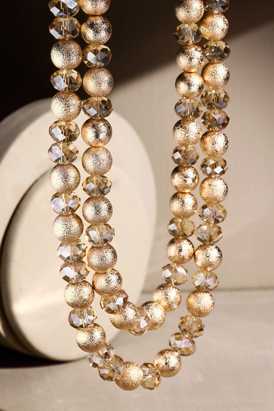 Champagne Beaded Layered Necklace