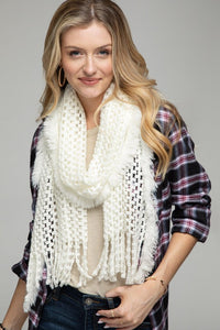 Kaylee Fringe Trim Knit Scarf