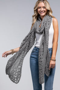 Mitchie Open Knit Long Scarf