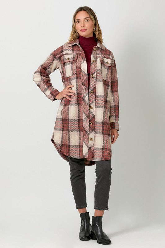 Noelle Plaid Longline Shacket