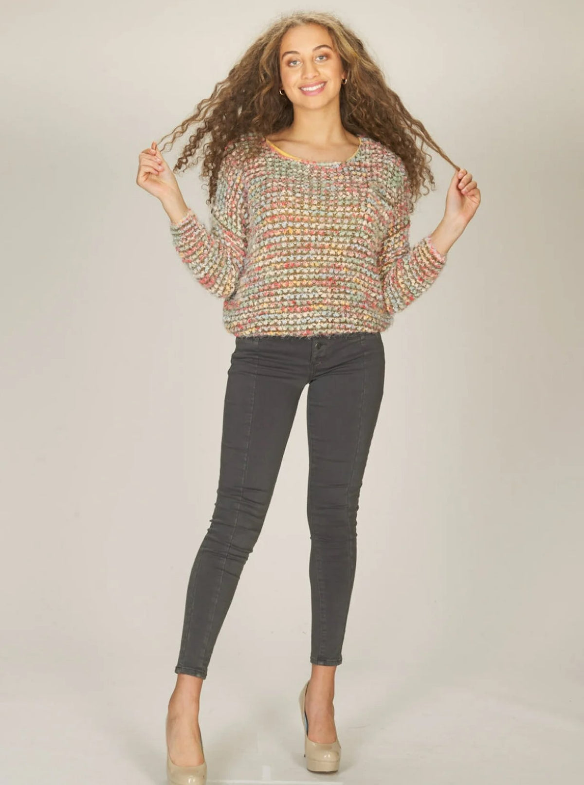 Brooke Multi-Colored Fuzzy Sweater