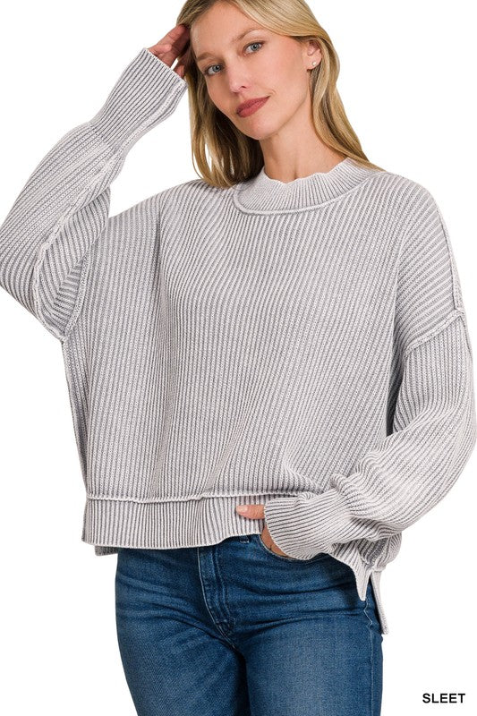 Kristin Ribbed Oversized Sweater - Sleet