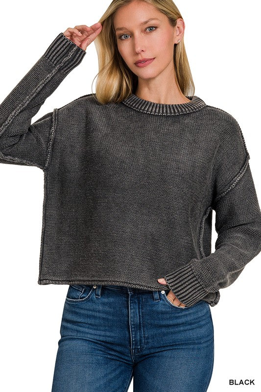 Lynette Washed Exposed Seam Sweater