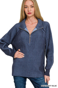 Frida Two Tone Half Zip Sweatshirt
