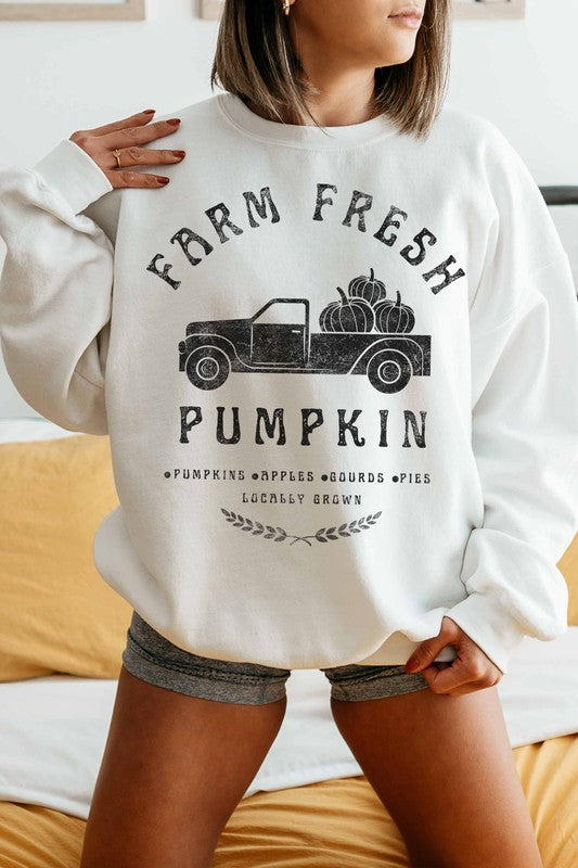 Farm Fresh Pumpkin Graphic Sweatshirt