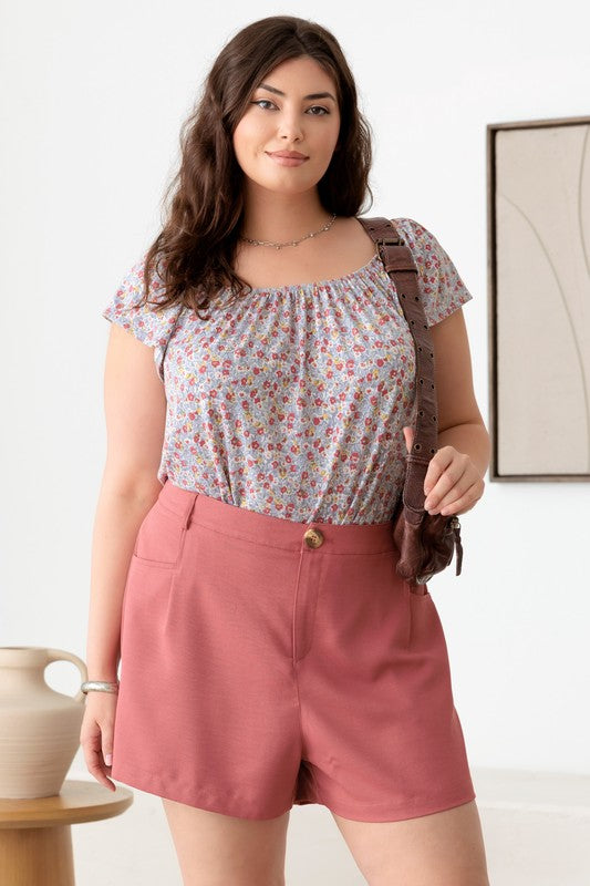 Jasmine Floral Flutter Sleeve Top