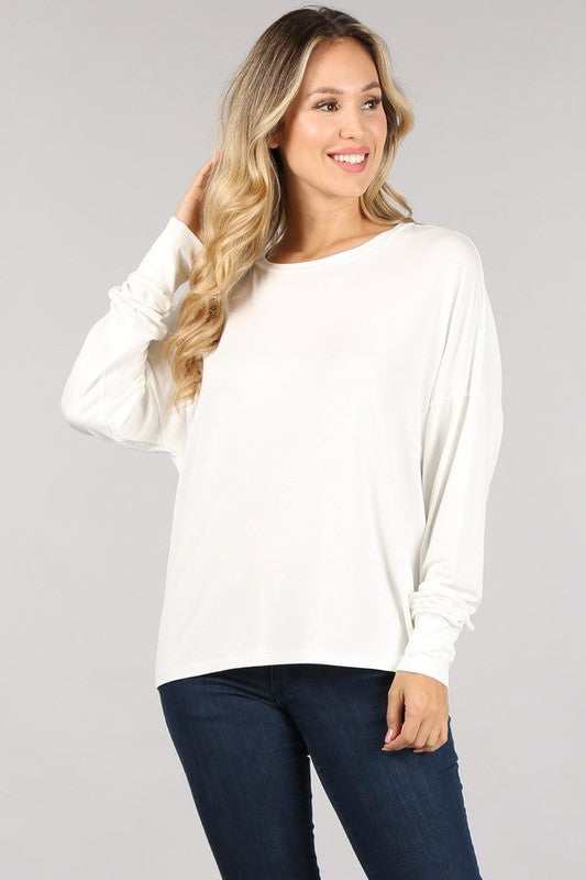 Larissa Dolman Sleeve Top - Ivory