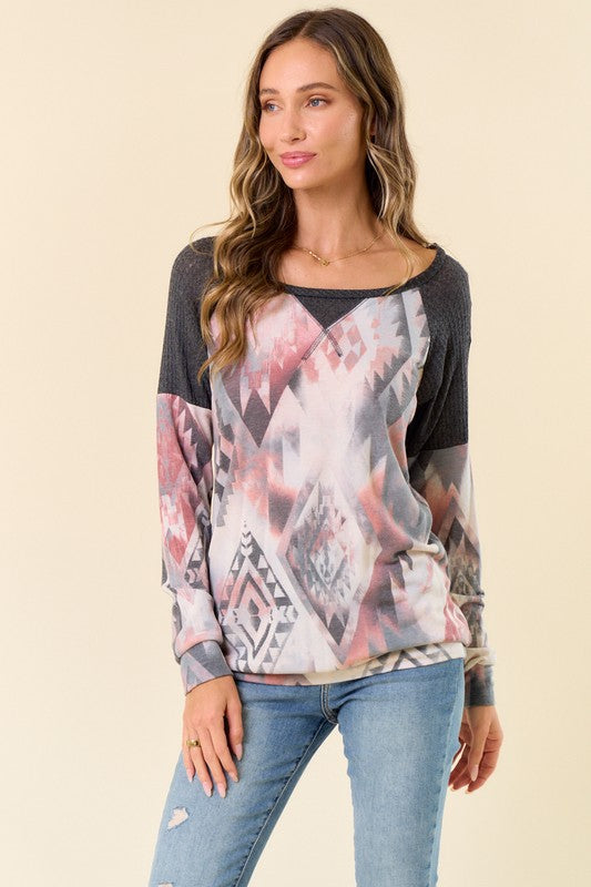 Monique Aztec Print Top