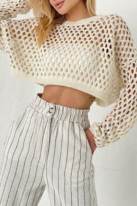 Veronica Open Knit Crop Top