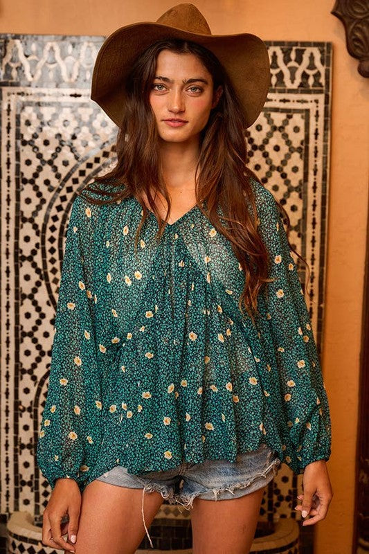 Winnie Floral Print Chiffon Blouse