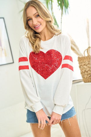 Sequin Heart Sweatshirt