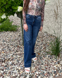 Vervet Mid Rise Dark Wash Wide Leg Jeans