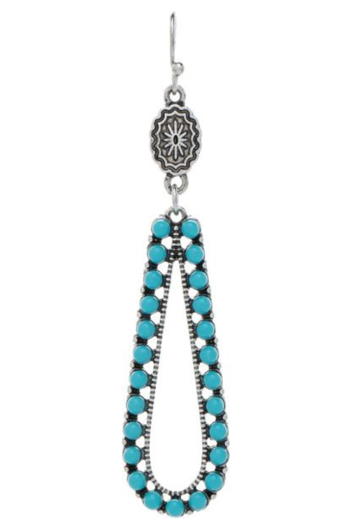 Western Concho Teardrop Earrings