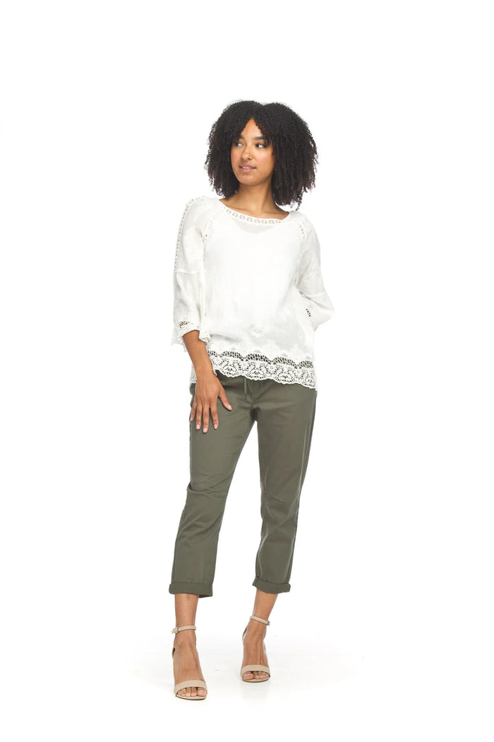 Willa Tapered Cropped Pants - Olive