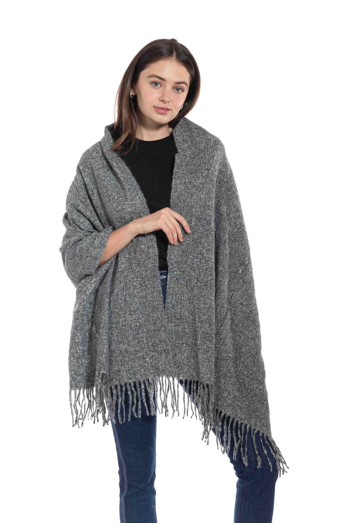 Irene Tassel Trim Oversized Winter Scarf