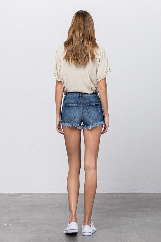 Zoey Low Rise Snap Button Detail Shorts