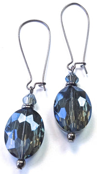 Faceted Glass Dangle Earrings