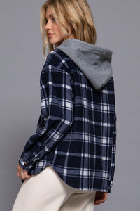 Andrea Plaid Hooded Fleece Jacket