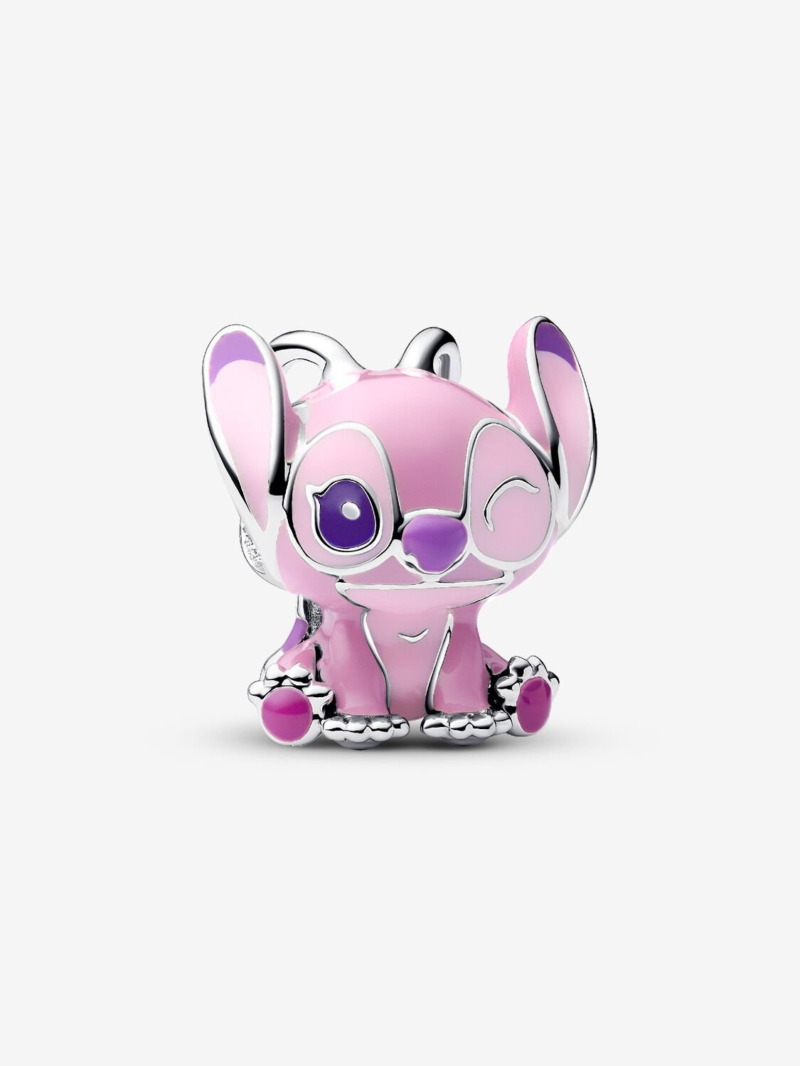 Disney Angel sterling silver charm with purple and pink enamel